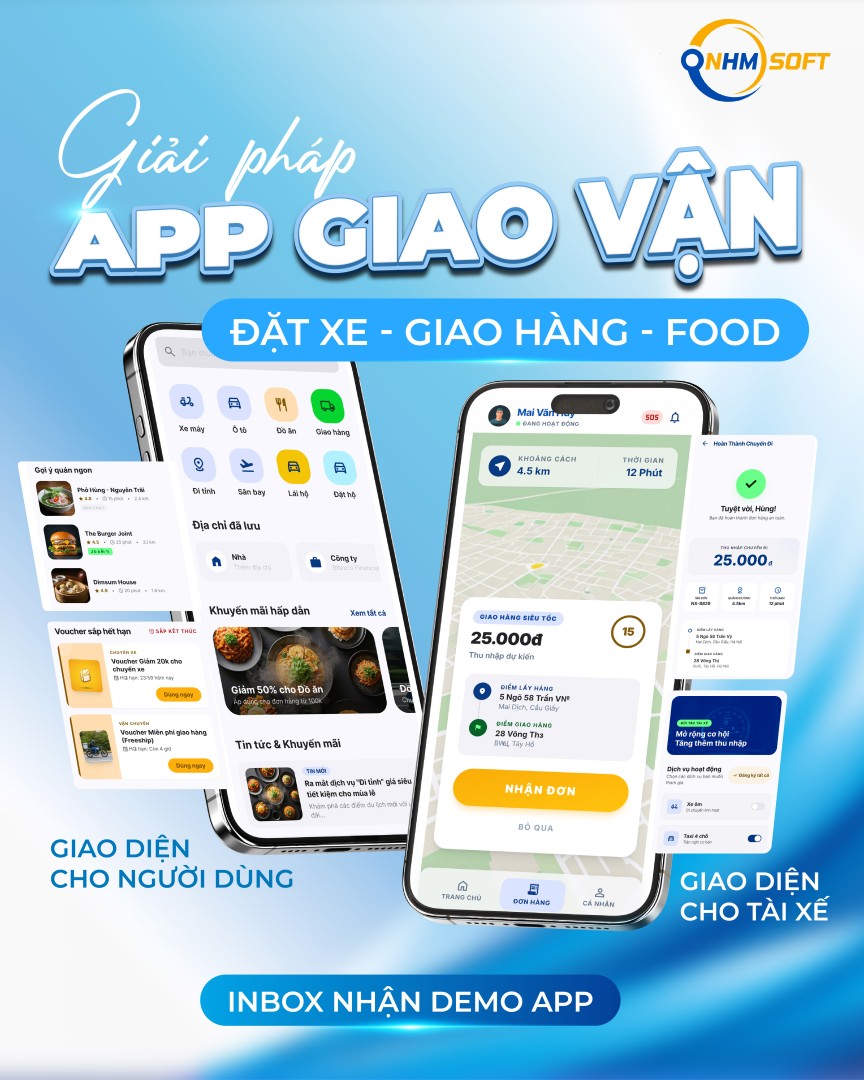 Mobile App Đặt xe – Giao hàng – Food
